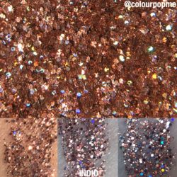 swatch of Colourpop INDIO pressed glitter