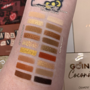 Swatches of the Colourpop Lunar New Year curated palettes