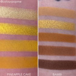 COLOURPOP eye shadow palette comparisons (PINEAPPLE CAKE, BAMBI)