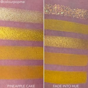 COLOURPOP eye shadow palette comparisons (PINEAPPLE CAKE, FADE INTO HUE)