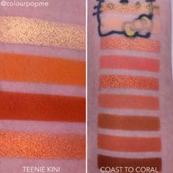 COLOURPOP eye shadow palette comparisons (TEENIE KINI, COAST TO CORAL)
