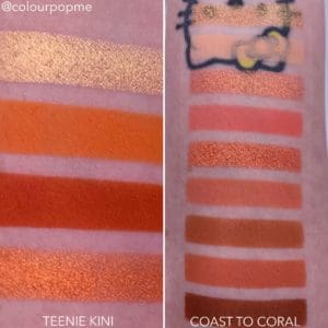 COLOURPOP eye shadow palette comparisons (TEENIE KINI, COAST TO CORAL)