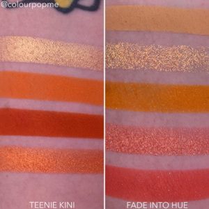 COLOURPOP eye shadow palette comparisons (TEENIE KINI, FADE INTO HUE)