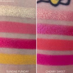 Coloupop Sundae Funday palette vs Cherry Sweet
