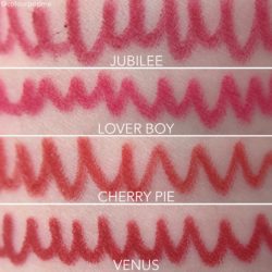 Colourpop Cherry Crush Creme Gel Liners comparison swatches