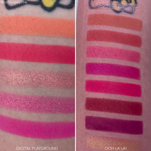 COLOURPOP Y2K palette comparisons DIGITAL PLAYGROUND VS OOH LA LA!