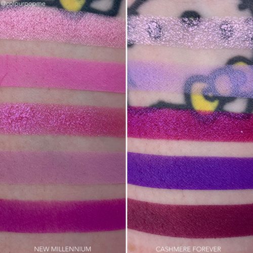 COLOURPOP Y2K palette comparisons NEW MILLENIUM VS CASHMERE FOREVER